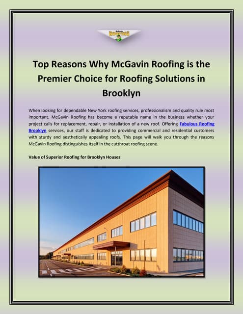 Top Reasons Why McGavin Roofing is the Premier Choice for Roofing Solutions in Brooklyn.pdf