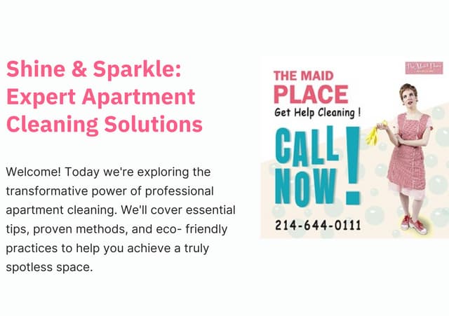 Shine & Sparkle: Expert Apartment Cleaning Solutions | PPT