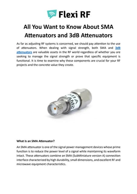 All You Want to Know About SMA Attenuators and 3dB Attenuators.pdf