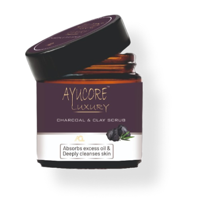 Organic charcoal clay scrub