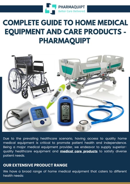 Complete Guide to Home Medical Equipment and Care Products - Pharmaquipt