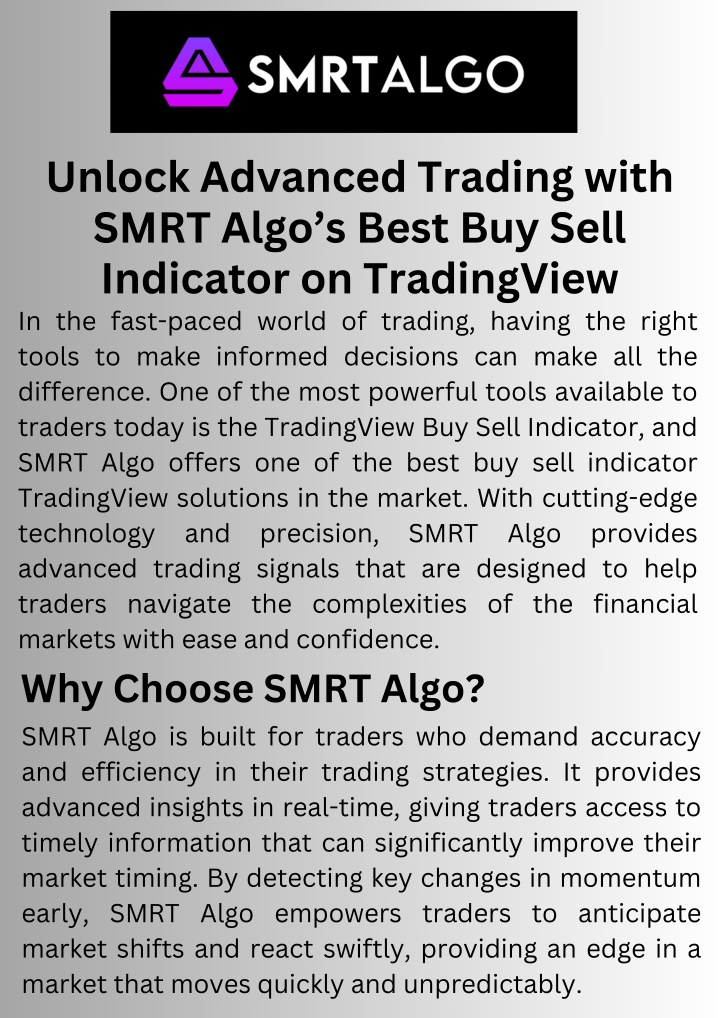 PPT - Unlock Advanced Trading with SMRT Algo’s Best Buy Sell Indicator on TradingView PowerPoint Presentation - ID:14013297