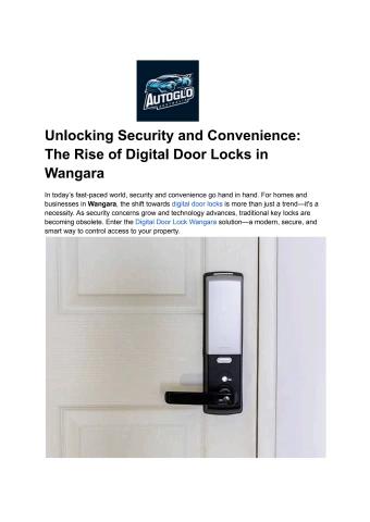 Unlocking Security and Convenience_ The Rise of Digital Door Locks in Wangara