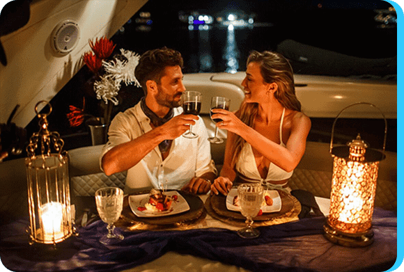 Private Yacht Dinner Dubai | Romantic Yacht Dinner Cruise | Candle Night Dinner Dubai | Dubriani Yachts