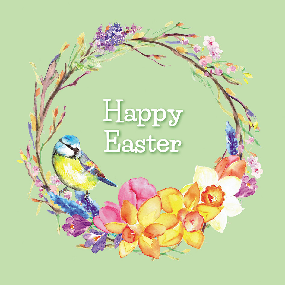 Easter Wreath Easter Cards (Pack of 4) - The Christian Shop