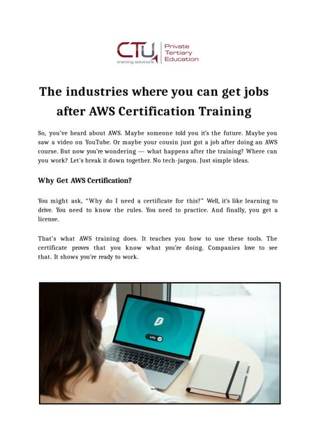 The industries where you can get jobs after AWS Certification Training.pptx