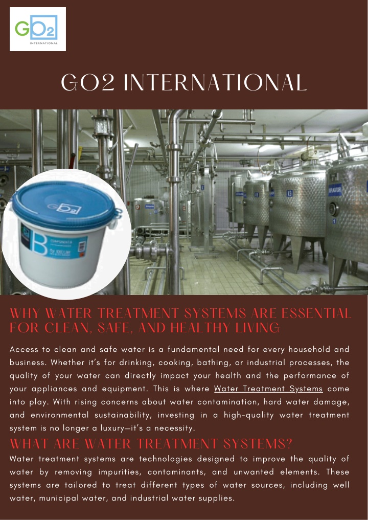 Why Water Treatment Systems Are Essential for Clean, Safe, and Healthy Living