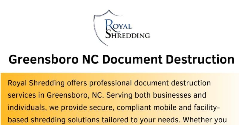 Greensboro NC Document Destruction