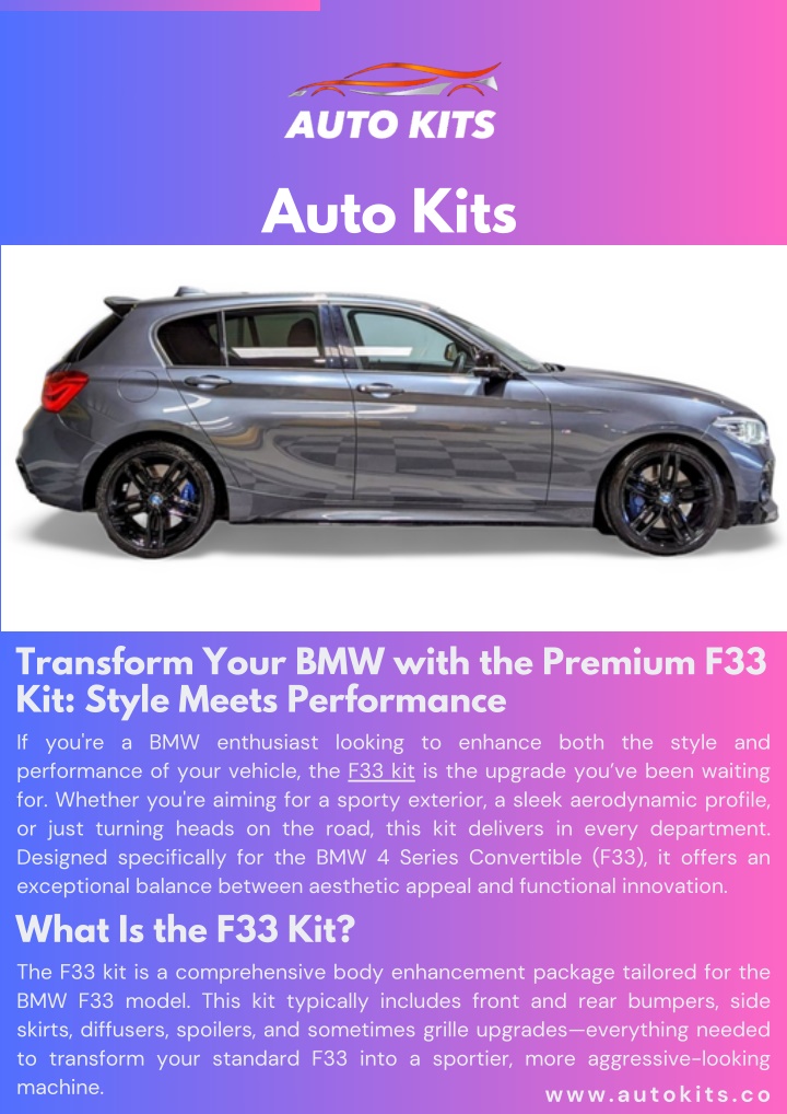 PPT - Transform Your BMW with the Premium F33 Kit Style Meets Performance PowerPoint Presentation - ID:14189085