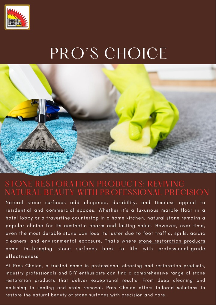 Stone Restoration Products: Reviving Natural Beauty with Professional Precision